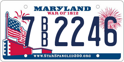 MD license plate 7BB2246