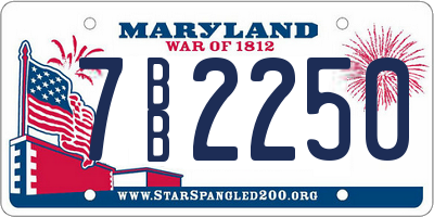 MD license plate 7BB2250