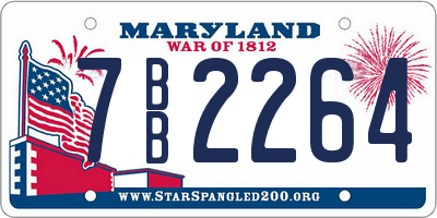 MD license plate 7BB2264