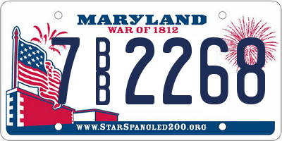 MD license plate 7BB2268