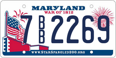 MD license plate 7BB2269