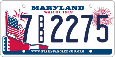 MD license plate 7BB2275