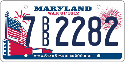 MD license plate 7BB2282