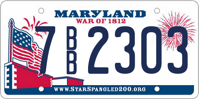 MD license plate 7BB2303