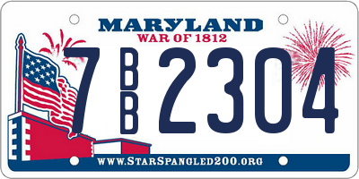 MD license plate 7BB2304