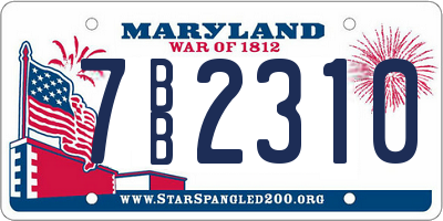 MD license plate 7BB2310