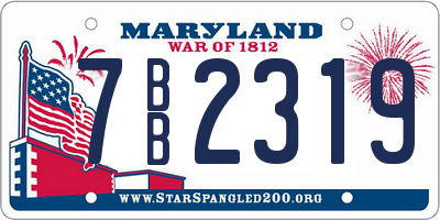 MD license plate 7BB2319