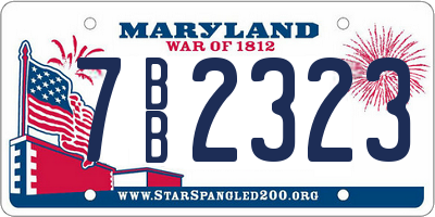 MD license plate 7BB2323