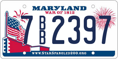 MD license plate 7BB2397