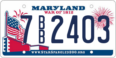 MD license plate 7BB2403