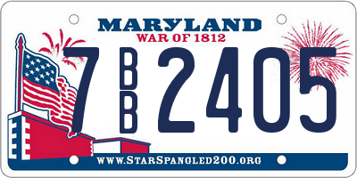 MD license plate 7BB2405