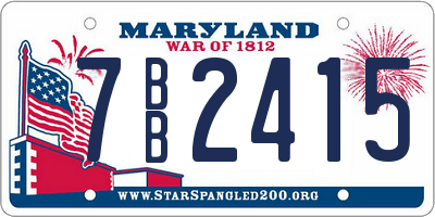 MD license plate 7BB2415