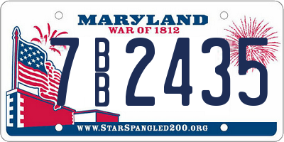 MD license plate 7BB2435