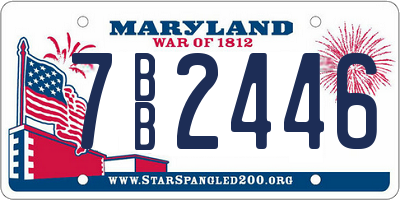 MD license plate 7BB2446