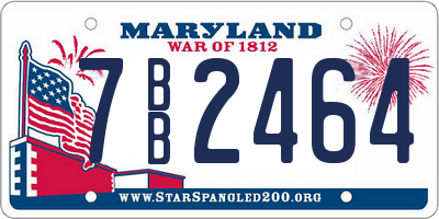 MD license plate 7BB2464