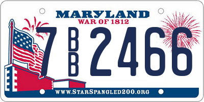 MD license plate 7BB2466