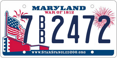 MD license plate 7BB2472