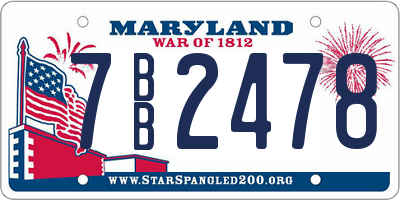 MD license plate 7BB2478