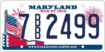 MD license plate 7BB2499