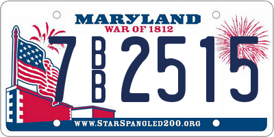 MD license plate 7BB2515