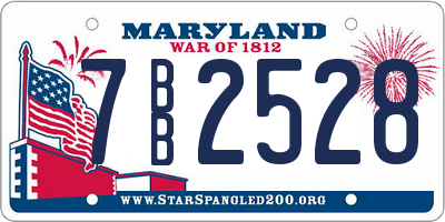 MD license plate 7BB2528