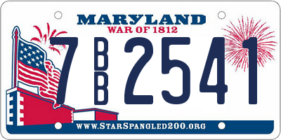 MD license plate 7BB2541