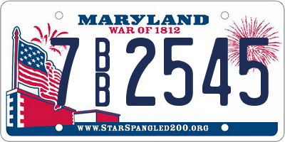 MD license plate 7BB2545