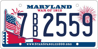 MD license plate 7BB2559