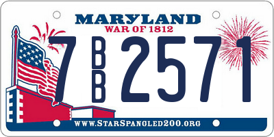 MD license plate 7BB2571