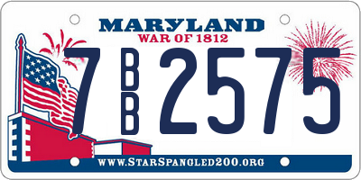 MD license plate 7BB2575