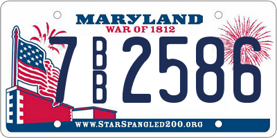 MD license plate 7BB2586