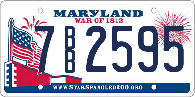 MD license plate 7BB2595