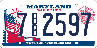 MD license plate 7BB2597