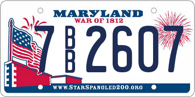 MD license plate 7BB2607