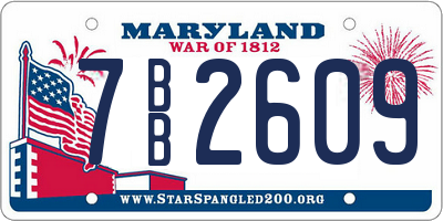 MD license plate 7BB2609