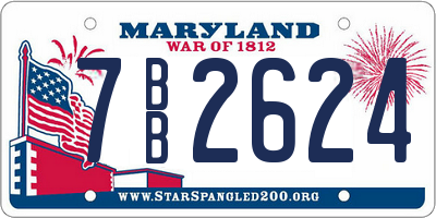 MD license plate 7BB2624