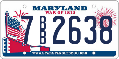 MD license plate 7BB2638