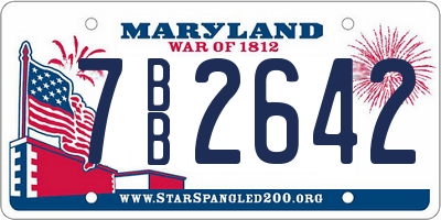 MD license plate 7BB2642