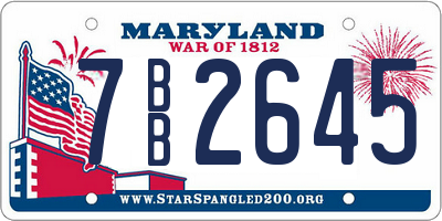 MD license plate 7BB2645