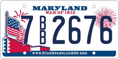 MD license plate 7BB2676