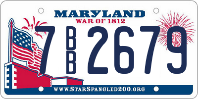 MD license plate 7BB2679