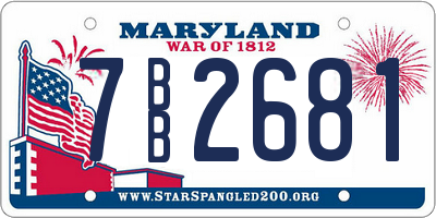 MD license plate 7BB2681