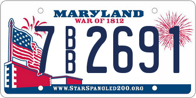 MD license plate 7BB2691