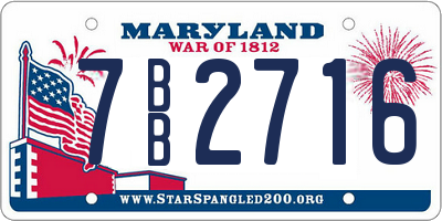 MD license plate 7BB2716