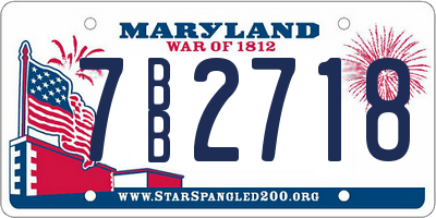 MD license plate 7BB2718