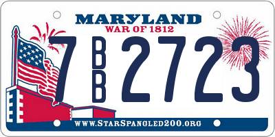 MD license plate 7BB2723