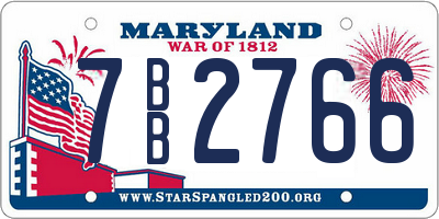 MD license plate 7BB2766