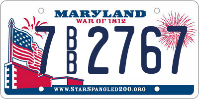 MD license plate 7BB2767