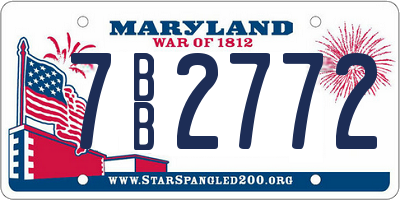 MD license plate 7BB2772