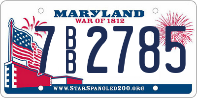 MD license plate 7BB2785